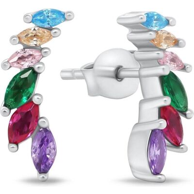 Brilio, Ohrringe, Silver - Original silver earrings with colored zircons EA942WRBW, (925 Silber) Brilio, Ohrringe, Silver - Original silver earrings with colored zircons EA942WRBW, (925 Silber)