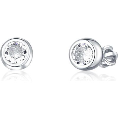 JVD, Ohrringe, Fine silver stud earrings with zircons SVLE1517XH2BI - Diameter: 0.7 cm, (Silber) JVD, Ohrringe, Fine silver stud earrings with zircons SVLE1517XH2BI - Diameter: 0.7 cm, (Silber)