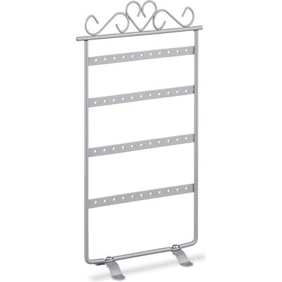 Relaxdays, Uhrenbox + Schmuckaufbewahrung, Ohrringhalter, Silber Relaxdays, Uhrenbox + Schmuckaufbewahrung, Ohrringhalter, Silber
