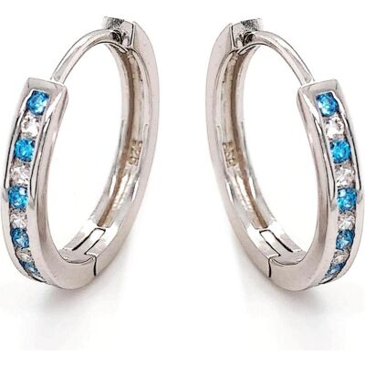 Moiss, Ohrringe, Silver round earrings with colored zircons E0000741 (L), (Silber) Moiss, Ohrringe, Silver round earrings with colored zircons E0000741 (L), (Silber)