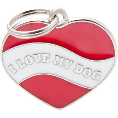 Myfamily, Kettenanhänger, MyFa tegn charms, heart I love my dog Myfamily, Kettenanhänger, MyFa tegn charms, heart I love my dog