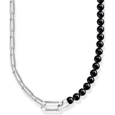 Thomas Sabo, Halsschmuck, Kette Onyx Beads, (925 Sterlingsilber, Geschwärzt) Thomas Sabo, Halsschmuck, Kette Onyx Beads, (925 Sterlingsilber, Geschwärzt)