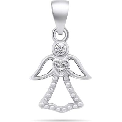Brilio, Kettenanhänger, Silver - Beautiful silver pendant with zircons Angel PT121W, (Silber) Brilio, Kettenanhänger, Silver - Beautiful silver pendant with zircons Angel PT121W, (Silber)