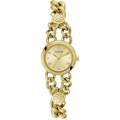 Guess Armschmuck, P Gold Charm Armband mit Kristall Verstellbare Glieder, (Edelstahl) Guess Armschmuck, P Gold Charm Armband mit Kristall Verstellbare Glieder, (Edelstahl)