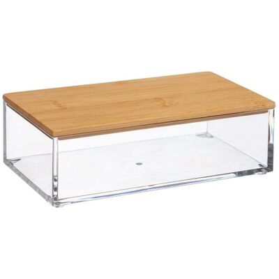 5Five, Uhrenbox + Schmuckaufbewahrung, Box mit Bambusdeckel, Transparent, Braun 5Five, Uhrenbox + Schmuckaufbewahrung, Box mit Bambusdeckel, Transparent, Braun