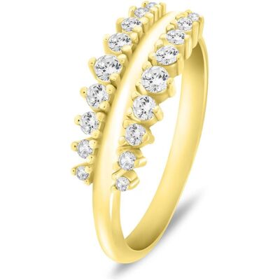Brilio, Ring, Modischer vergoldeter Ring mit klaren Zirkonen RI120Y - Schaltung: 50 mm, (50) Brilio, Ring, Modischer vergoldeter Ring mit klaren Zirkonen RI120Y - Schaltung: 50 mm, (50)