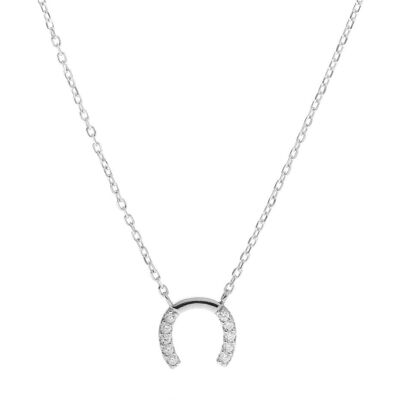 Again Jewelry, Halsschmuck, Sparkling Silver Horseshoe Necklace AJNA0021, (Silber) Again Jewelry, Halsschmuck, Sparkling Silver Horseshoe Necklace AJNA0021, (Silber)
