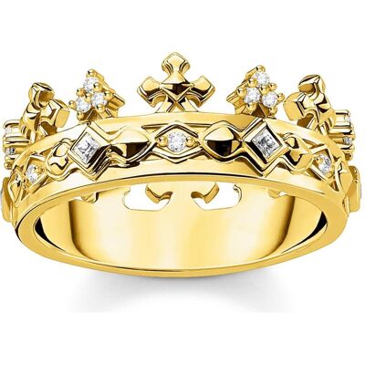 Thomas Sabo, Ring, Ring Krone gold, (48, 925 Silber) Thomas Sabo, Ring, Ring Krone gold, (48, 925 Silber)