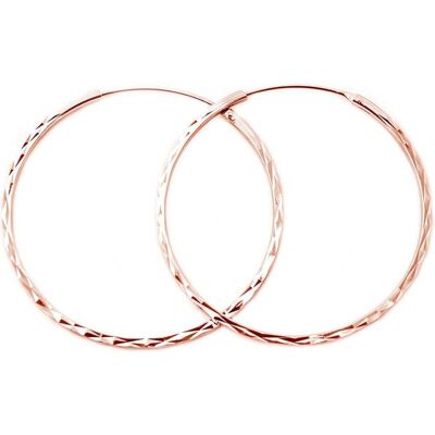 Beneto, Ohrringe, Fashion gold-plated round earrings made of silver AGUC2439 / SCS-ROSE - Diameter: 5 cm (L), (Silber) Beneto, Ohrringe, Fashion gold-plated round earrings made of silver AGUC2439 / SCS-ROSE - Diameter: 5 cm (L), (Silber)