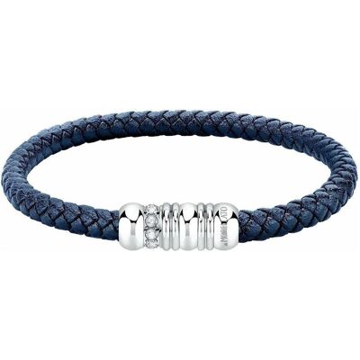 Morellato, Armschmuck, Timeless leather bracelet for men Moody SQH55, (Edelstahl, Naturleder) Morellato, Armschmuck, Timeless leather bracelet for men Moody SQH55, (Edelstahl, Naturleder)