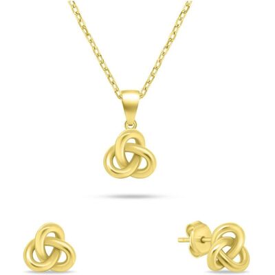 Brilio, Schmuck Set, Silver - Gold-plated jewelry set SET271Y (necklace. earrings), Gold, Silber Brilio, Schmuck Set, Silver - Gold-plated jewelry set SET271Y (necklace. earrings), Gold, Silber