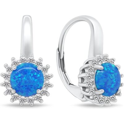 Brilio, Ohrringe, Silver - Charming silver earrings with zircons and opals EA930WB, (Silber) Brilio, Ohrringe, Silver - Charming silver earrings with zircons and opals EA930WB, (Silber)