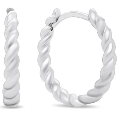 Brilio, Ohrringe, Silver - Timeless round earrings made of silver EA361W, (Silber) Brilio, Ohrringe, Silver - Timeless round earrings made of silver EA361W, (Silber)