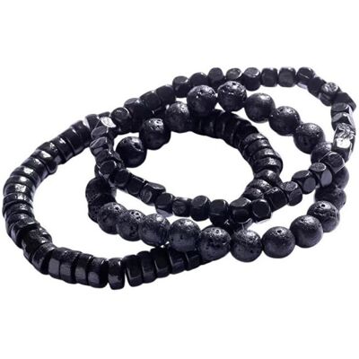 Marc Armschmuck, Malone - Set of three beaded bracelets with mineral stones MCGB5090 Marc Armschmuck, Malone - Set of three beaded bracelets with mineral stones MCGB5090