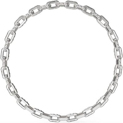Guess Halsschmuck, MATELASSE & PAVE LINK CHAIN NK Halskette, (Edelstahl, Steel) Guess Halsschmuck, MATELASSE & PAVE LINK CHAIN NK Halskette, (Edelstahl, Steel)