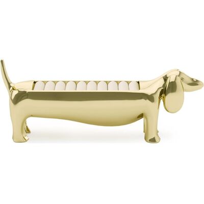 Umbra, Uhrenbox + Schmuckaufbewahrung, Dachsie Ringhalter, Moderner Ringhalter in Form eines Dackels für 9 Ringe, Gold Umbra, Uhrenbox + Schmuckaufbewahrung, Dachsie Ringhalter, Moderner Ringhalter in Form eines Dackels für 9 Ringe, Gold