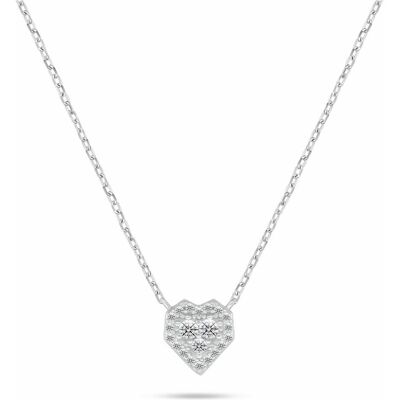 Brilio, Halsschmuck, Silver - Delicate silver necklace Glittering heart NCL206W, (Silber) Brilio, Halsschmuck, Silver - Delicate silver necklace Glittering heart NCL206W, (Silber)