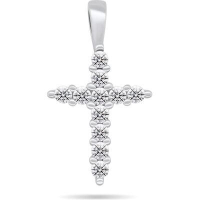 Brilio, Kettenanhänger, Silver - Sparkling silver pendant with zircons Cross PT68W, (Silber) Brilio, Kettenanhänger, Silver - Sparkling silver pendant with zircons Cross PT68W, (Silber)