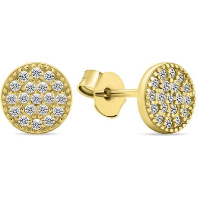 Brilio, Ohrringe, Silver - Elegant gold-plated stud earrings with zircons EA570Y Brilio, Ohrringe, Silver - Elegant gold-plated stud earrings with zircons EA570Y