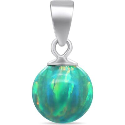 Brilio, Kettenanhänger, Silver - Modern silver pendant with green synthetic opal PT110WG, (Silber) Brilio, Kettenanhänger, Silver - Modern silver pendant with green synthetic opal PT110WG, (Silber)