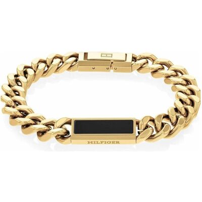 Tommy Hilfiger Armschmuck, Timeless gold-plated onyx bracelet 2790539, (Edelstahl) Tommy Hilfiger Armschmuck, Timeless gold-plated onyx bracelet 2790539, (Edelstahl)