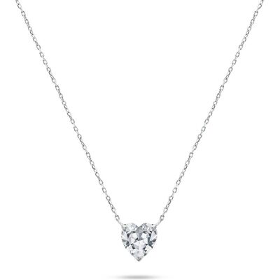 Brilio, Halsschmuck, Silver - Sparkling Silver Heart Necklace NCL53W, (Silber) Brilio, Halsschmuck, Silver - Sparkling Silver Heart Necklace NCL53W, (Silber)