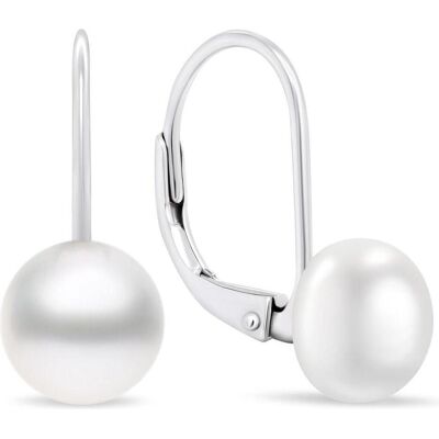 Brilio, Ohrringe, Silver - Silver pearl earrings EA412W EA413W - Diameter: 1 cm, (Silber) Brilio, Ohrringe, Silver - Silver pearl earrings EA412W EA413W - Diameter: 1 cm, (Silber)