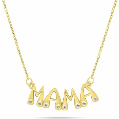 Brilio, Halsschmuck, Silver - Mama NCL189Y Gold Plated Necklace for Women, (Silber) Brilio, Halsschmuck, Silver - Mama NCL189Y Gold Plated Necklace for Women, (Silber)