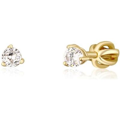 JVD, Ohrringe, Charming gold-plated stud earrings with zircons SVLE1501XH2GO - Diameter: 0.3 cm, (IP-Goldbeschichtung) JVD, Ohrringe, Charming gold-plated stud earrings with zircons SVLE1501XH2GO - Diameter: 0.3 cm, (IP-Goldbeschichtung)