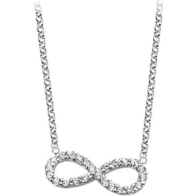 Lotus Halsschmuck, Silver - Glittering silver necklace with clear zircons Infinity LP1253-1 / 1 (L), (Silber) Lotus Halsschmuck, Silver - Glittering silver necklace with clear zircons Infinity LP1253-1 / 1 (L), (Silber)
