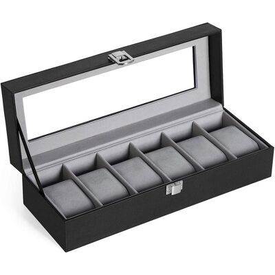 Songmics, Uhrenbox + Schmuckaufbewahrung, Selina, Schwarz Songmics, Uhrenbox + Schmuckaufbewahrung, Selina, Schwarz