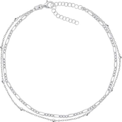 Brilio, Halsschmuck, Silver - ANK101W Stylish Silver Leg Double Chain Brilio, Halsschmuck, Silver - ANK101W Stylish Silver Leg Double Chain
