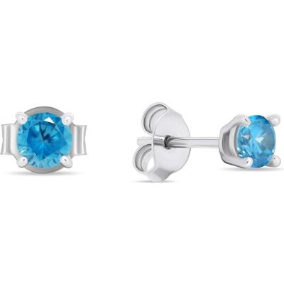 Brilio, Ohrringe, Silver - Silver stud earrings with lightue zircons EA598WLB Brilio, Ohrringe, Silver - Silver stud earrings with lightue zircons EA598WLB