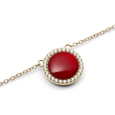 Daniel Wellington, Halsschmuck, Beautiful Gold-Plated Necklace With Agate And Crystals Audrey Dw00401440, (goldplattiert) Daniel Wellington, Halsschmuck, Beautiful Gold-Plated Necklace With Agate And Crystals Audrey Dw00401440, (goldplattiert)
