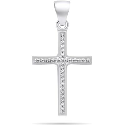 Brilio, Kettenanhänger, Silver - Timeless silver pendant with zircons Cross PT78W, (Silber) Brilio, Kettenanhänger, Silver - Timeless silver pendant with zircons Cross PT78W, (Silber)