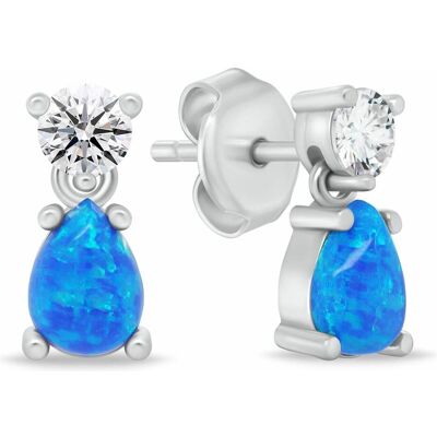 Brilio, Ohrringe, Silver - Fashionable silver earrings withue synthetic opals EA1187WB, (Silber) Brilio, Ohrringe, Silver - Fashionable silver earrings withue synthetic opals EA1187WB, (Silber)
