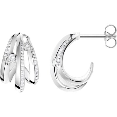 Thomas Sabo, Ohrringe, Ohrringe Welle mit Weissen Steinen, (925 Sterling Silber) Thomas Sabo, Ohrringe, Ohrringe Welle mit Weissen Steinen, (925 Sterling Silber)