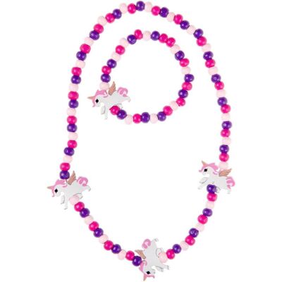 LG Imports, Schmuck Set, Hölzerne Halskette und Armband Einhorn, Mehrfarbig, (Hout) LG Imports, Schmuck Set, Hölzerne Halskette und Armband Einhorn, Mehrfarbig, (Hout)