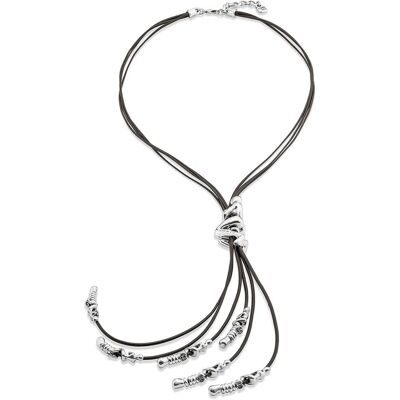 UNOde50, Halsschmuck, DamenHalskette Versilbert Leather 53 cm COL1056MARMTL0U One size Silver Not Applicable, (Leder) UNOde50, Halsschmuck, DamenHalskette Versilbert Leather 53 cm COL1056MARMTL0U One size Silver Not Applicable, (Leder)