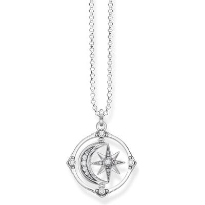 Thomas Sabo, Halsschmuck, Kette Stern & Mond silber, (925 Sterlingsilber, Geschwärzt, 70 cm) Thomas Sabo, Halsschmuck, Kette Stern & Mond silber, (925 Sterlingsilber, Geschwärzt, 70 cm)