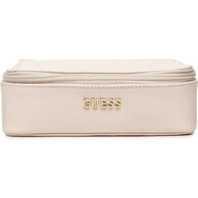 Guess Uhrenbox + Schmuckaufbewahrung, Holdall Synthetic Leather Textile Bag Jewelry Case - Cream - 18 X 6 X 18 Cm, Beige Guess Uhrenbox + Schmuckaufbewahrung, Holdall Synthetic Leather Textile Bag Jewelry Case - Cream - 18 X 6 X 18 Cm, Beige