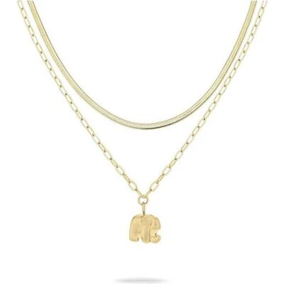 Tamaris Halsschmuck, Elegant Set Of Gold-Plated Necklaces Little Elephant, (Edelstahl) Tamaris Halsschmuck, Elegant Set Of Gold-Plated Necklaces Little Elephant, (Edelstahl)