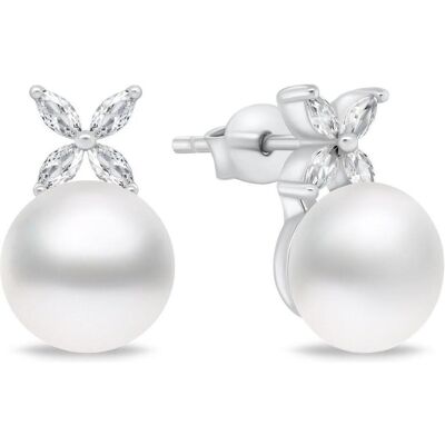 Brilio, Ohrringe, Silver - Decent silver earrings with pearls and zircons EA971W Brilio, Ohrringe, Silver - Decent silver earrings with pearls and zircons EA971W