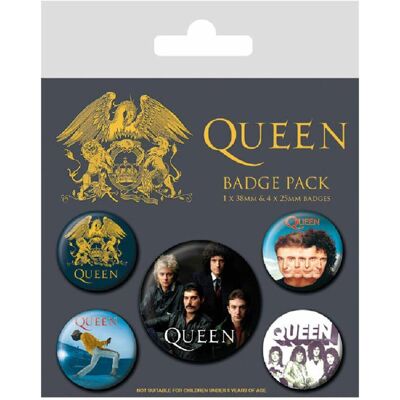 Pyramid Anstecknadel, QUEEN - Classic - Pack de 5 badges, Mehrfarbig Pyramid Anstecknadel, QUEEN - Classic - Pack de 5 badges, Mehrfarbig