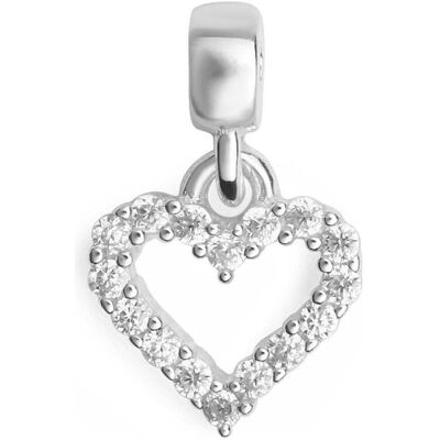 Daniel Wellington, Kettenanhänger, - Silver heart pendant with clear crystals Charms DW00401051, (Sterling Silber) Daniel Wellington, Kettenanhänger, - Silver heart pendant with clear crystals Charms DW00401051, (Sterling Silber)