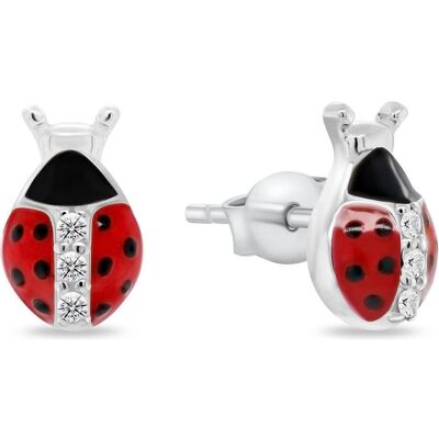 Brilio, Ohrringe, Silver - Decent Silver Ladybird Earrings EA951W, (Estándar) Brilio, Ohrringe, Silver - Decent Silver Ladybird Earrings EA951W, (Estándar)