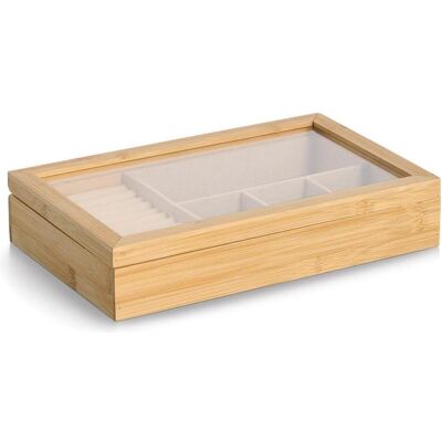 Zeller Present, Uhrenbox + Schmuckaufbewahrung, Schmuckkästchen mit Spiegel Bambus 29x18x5.9 cm, Braun Zeller Present, Uhrenbox + Schmuckaufbewahrung, Schmuckkästchen mit Spiegel Bambus 29x18x5.9 cm, Braun