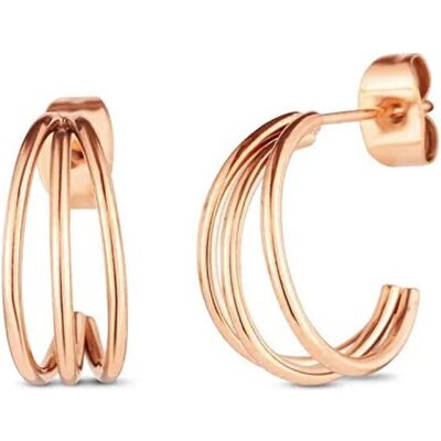 Vuch, Ohrringe, Elegant Hoop Earrings Made Of Gold-Plated Steel Elegy Rose Gold, (Stahl) Vuch, Ohrringe, Elegant Hoop Earrings Made Of Gold-Plated Steel Elegy Rose Gold, (Stahl)