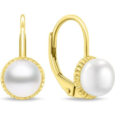 Brilio, Ohrringe, Silver - Gold plated earrings with river pearls EA1140Y, (Silber) Brilio, Ohrringe, Silver - Gold plated earrings with river pearls EA1140Y, (Silber)