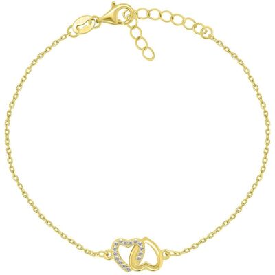 Brilio, Armschmuck, Silver - Charming gold plated heart bracelet BRC138Y, (Silber) Brilio, Armschmuck, Silver - Charming gold plated heart bracelet BRC138Y, (Silber)
